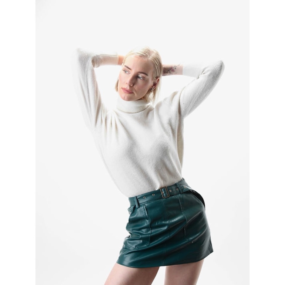 Negris Lebrum Vegan Leather Skirt